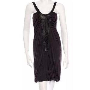 YIGAL AZROUEL New York Leather DRAPED DRESS 2